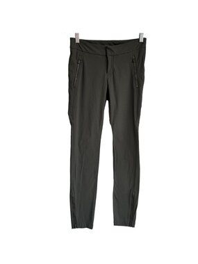 ATHLETA Wander Skinny Ankle Zip Olive Pants 349953-03 Women's Size 0 Nylon